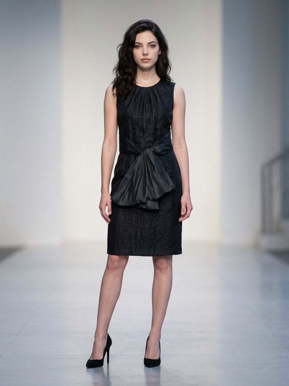 Vera Wang Lavender Label Black Midi Dress Size 2/ 36